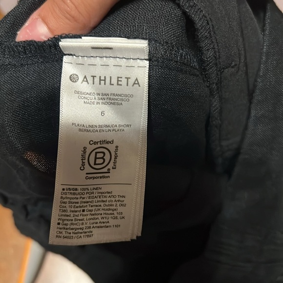 Athleta Black Women's Bermudas. Linen 9 inch inseam shorts - Picture 4 of 5